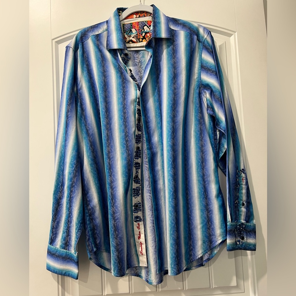Robert Graham men’s button up shirt L striped